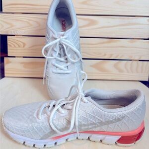 Asics Women's Sneakers in White and Pink Accents